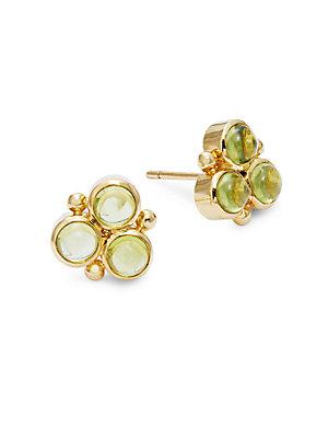 Temple St. Clair Classic Tri 18k Yellow Gold Stud Earrings