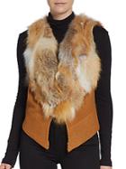 Adrienne Landau Knit Fox Vest