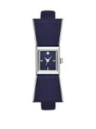 Kate Spade New York Kenmare Stainless Steel Navy Leather Strap Watch