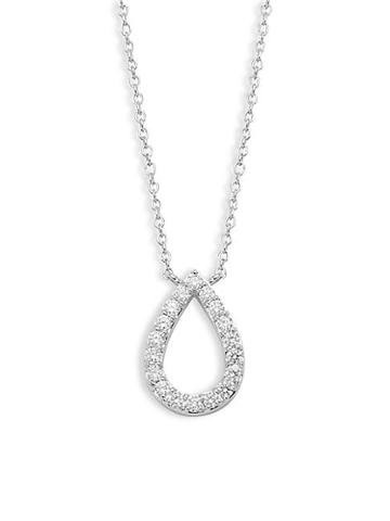 Kwiat Diamond 18k White Gold Teardrop Pendant Necklace