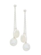 Masako 14k White Gold & 10-11mm Freshwater Pearl Linear Earrings