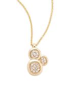 Effy Diamond And 14k Yellow Gold Beaded Pendant Necklace