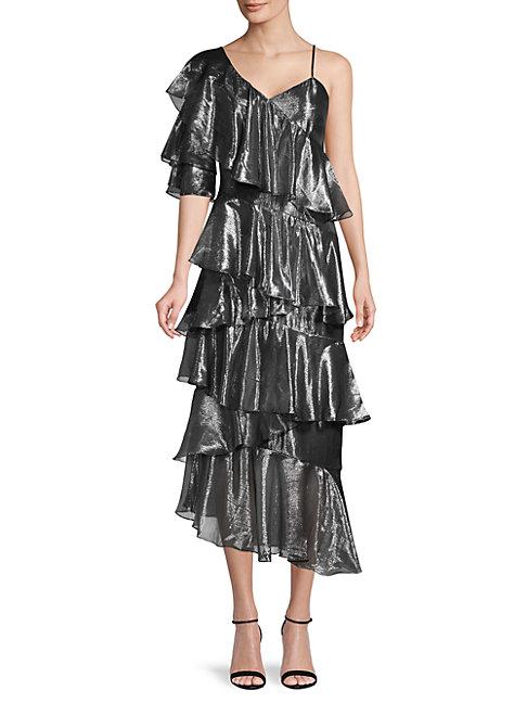 Flor Et. Al Ruffle Silk-blend Dress