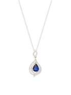 Effy 14k White Gold Sapphire & Diamond Pendant Necklace