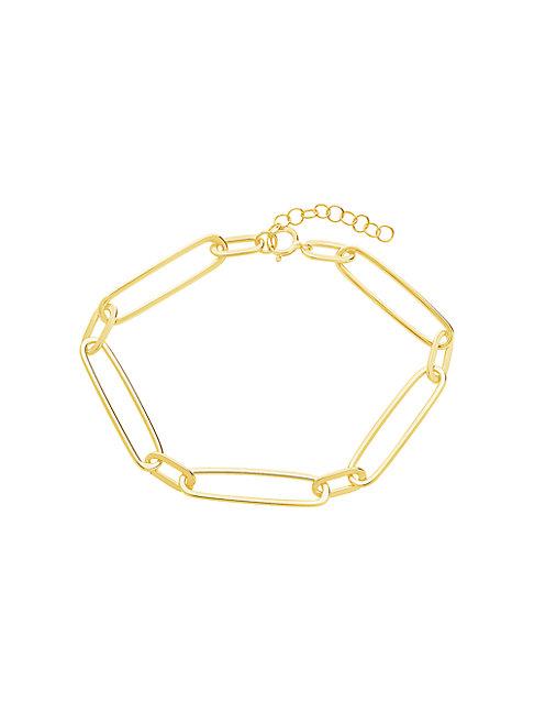 Sterling Forever Goldplated Paper Clip Chain Link Bracelet