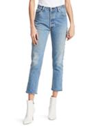 Re/done High-rise Ankle Crop Skinny Studded Jeans
