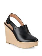 Robert Clergerie Leather Almond Toe Wedge Shoes