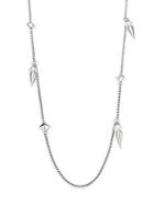 Majorica Rhodium Necklace With Spikes And Pearls
