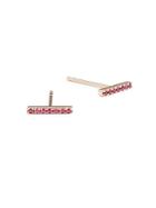 Ef Collection Ruby & 14k Rose Gold Bar Stud Earrings