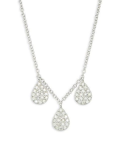 Meira T 14k White Gold & White Diamond Pendant Necklace