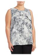 Vince Camuto Plus Speckled Sleeveless Blouse