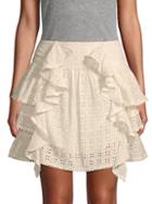 Love Sam Ruffled Eyelet Mini Skirt