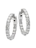 Diana M Jewels 14k White Gold & 3 Tcw Diamond Hoop Earrings