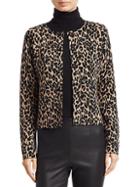 Saks Fifth Avenue Collection Leopard Print Doubleface Cropped Jacket