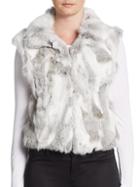 Adrienne Landau Spread Collar Rabbit Fur Vest