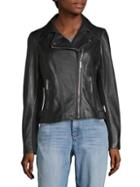 Michael Michael Kors Rib-paneled Leather Moto Jacket