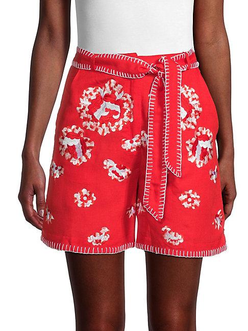 Mochi Embroidered Floral Shorts