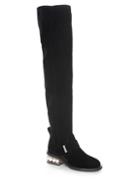 Nicholas Kirkwood Casati Pearly Heel Velvet Over-the-knee Boots