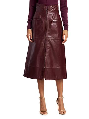 Sea Lidia A-line Leather Skirt