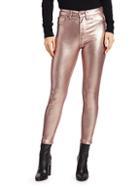 7 For All Mankind High-rise Metallic Skinny Jeans