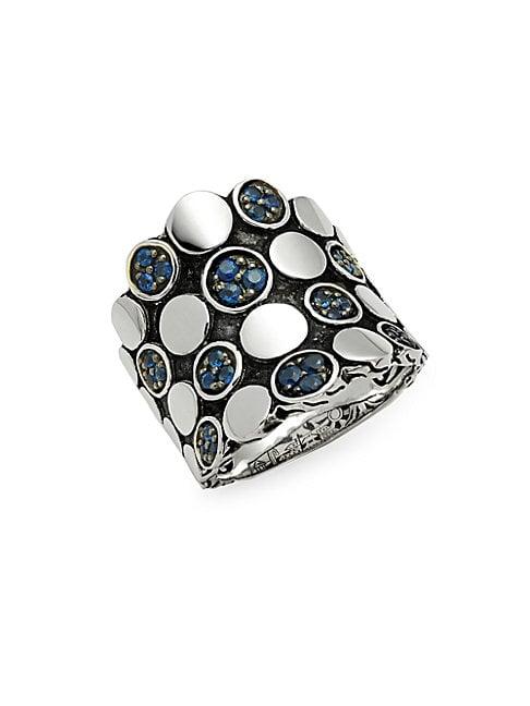 John Hardy Sterling Silver & Blue Sapphire Ring