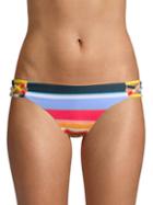 Red Carter Swim Colorblocked Cut-out Bikini Bottom