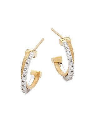 Marco Bicego Diamond & 18k Yellow Gold Huggie Earrings