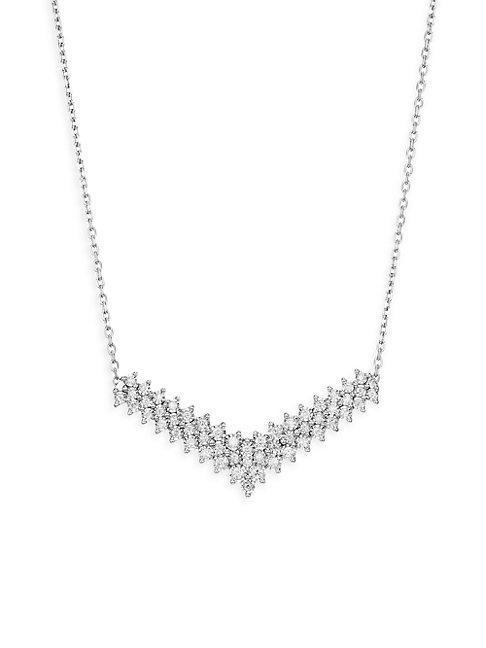 Effy Sterling Silver & Diamond V-shape Pendant Necklace