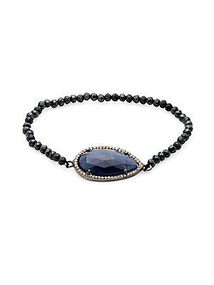 Adornia Sapphire & Diamond Teardrop Bracelet
