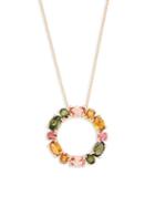 Effy 14k Rose Gold & Multicolored Tourmaline Pendant Necklace