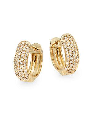 Effy Diamond & 14k Yellow Gold Huggie Hoop Earrings