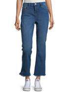 Free People Straight Cropped Frayed Cuff Jeans