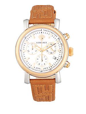 Versace Day Glam Leather Strap Watch