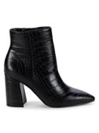 Charles By Charles David Croc-embossed Faux Leather Booties
