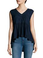 Max Studio Solid Embroidered Top