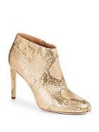 Diane Von Furstenberg Irma Gold Leather Booties