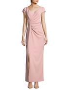 Js Collections Solid Crossfront Sheath Gown