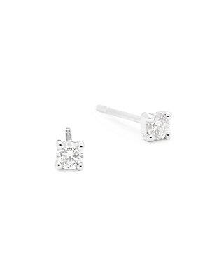 Ef Collection 14k White Gold Prong Stud Earrings
