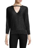 Milly Shimmer Cutout Sweater