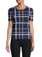 Saks Fifth Avenue Plaid Cotton-blend Tee