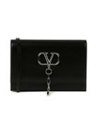 Valentino Garavani Vchain Logo Flat Leather Shoulder Bag