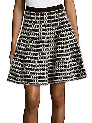 Saks Fifth Avenue Plaid Flared Skirt