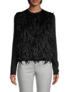 Giambattista Valli Feathered Cashmere & Silk-blend Sweater