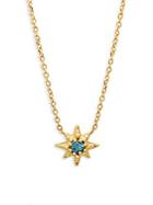 Anzie Blue Topaz And 14k Gold Pendant Necklace