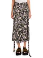Marni Cotton Sateen Floral Wrap Skirt