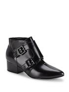 French Connection Point Toe Leather Ankle Boots