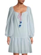 Pitusa Balloon-sleeve Cotton Coverup Dress