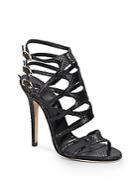 Versace Snake-embossed Leather Sandals