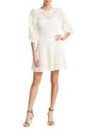 A.l.c. Sofia Long-sleeve Crochet Fit-&-flare Dress