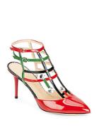 Charlotte Olympia Moma Jeweled Cage Patent Leather Pumps